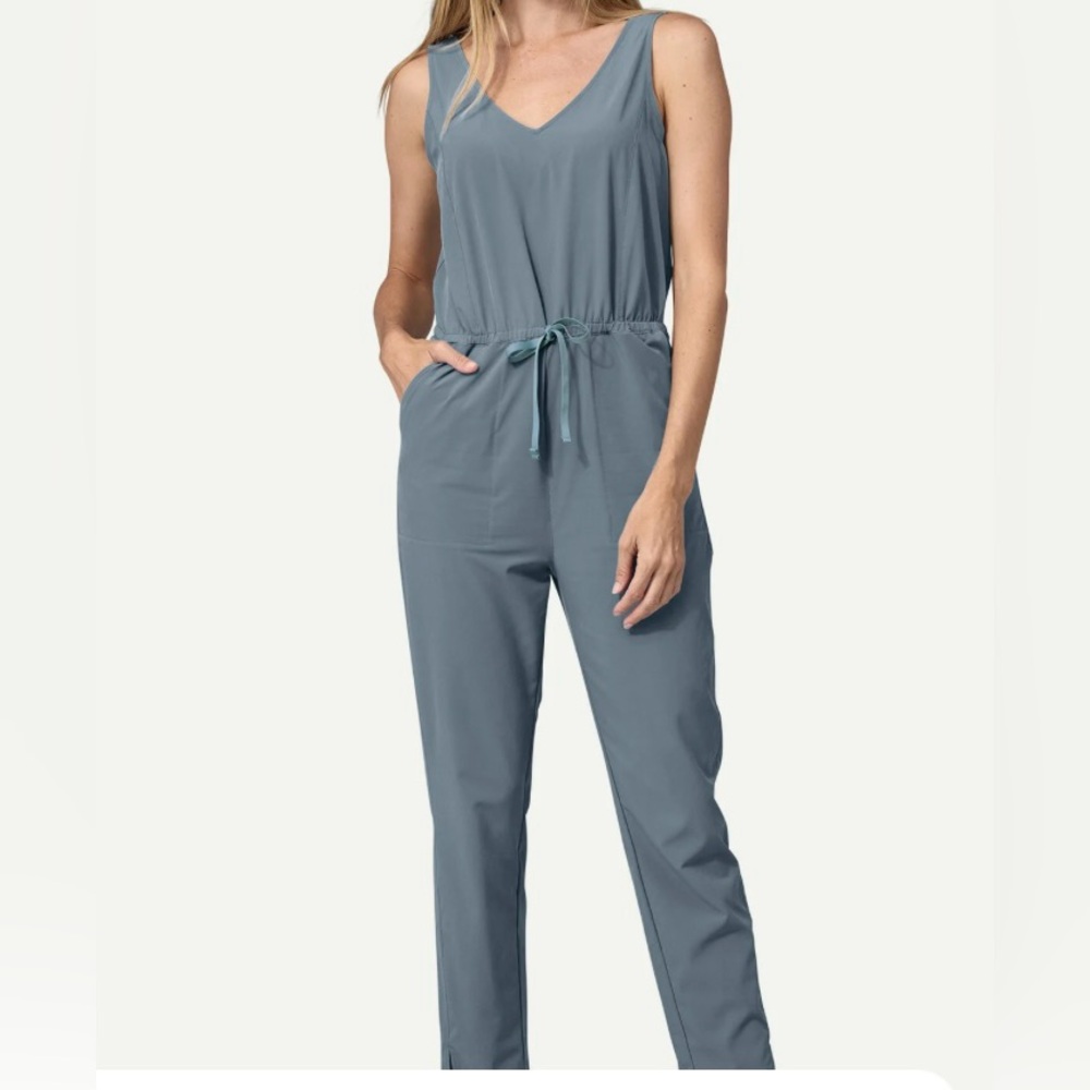 Patagonia Fleetwith Cross Over Jumpsuit Teal Blue Small